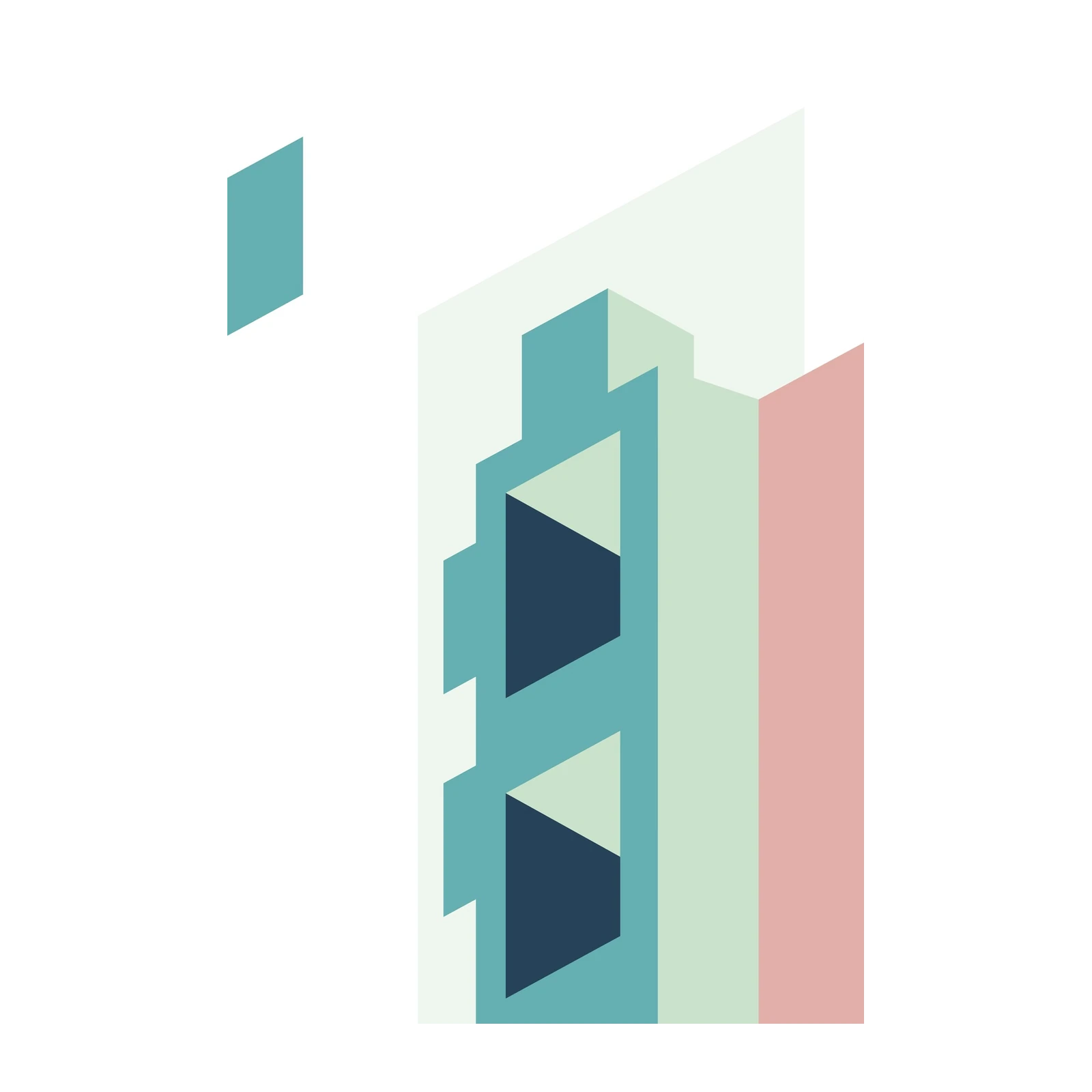 Geometric Abstract Teal Pink Wall Art