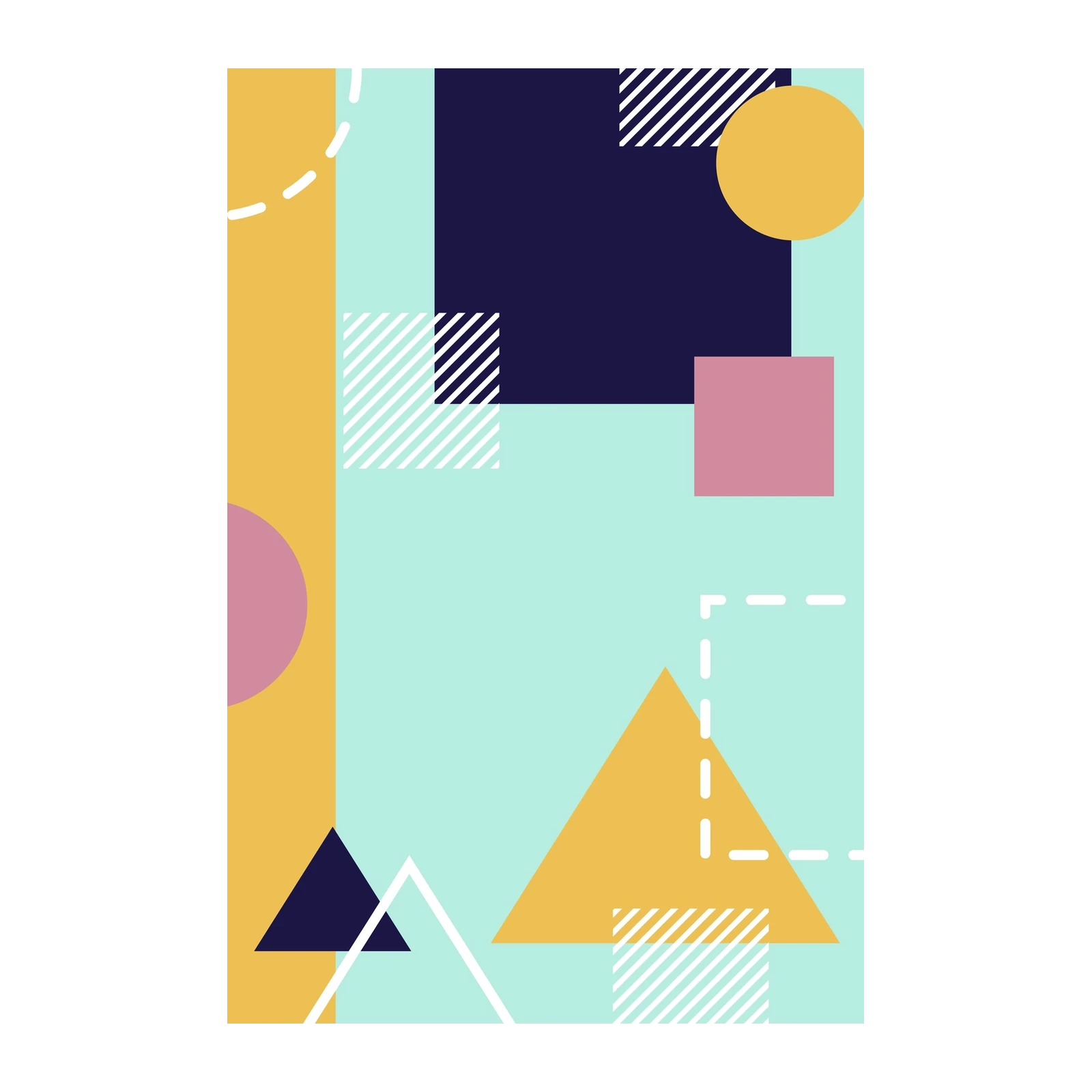 Geometric Memphis Style Wall Art for Modern Decor