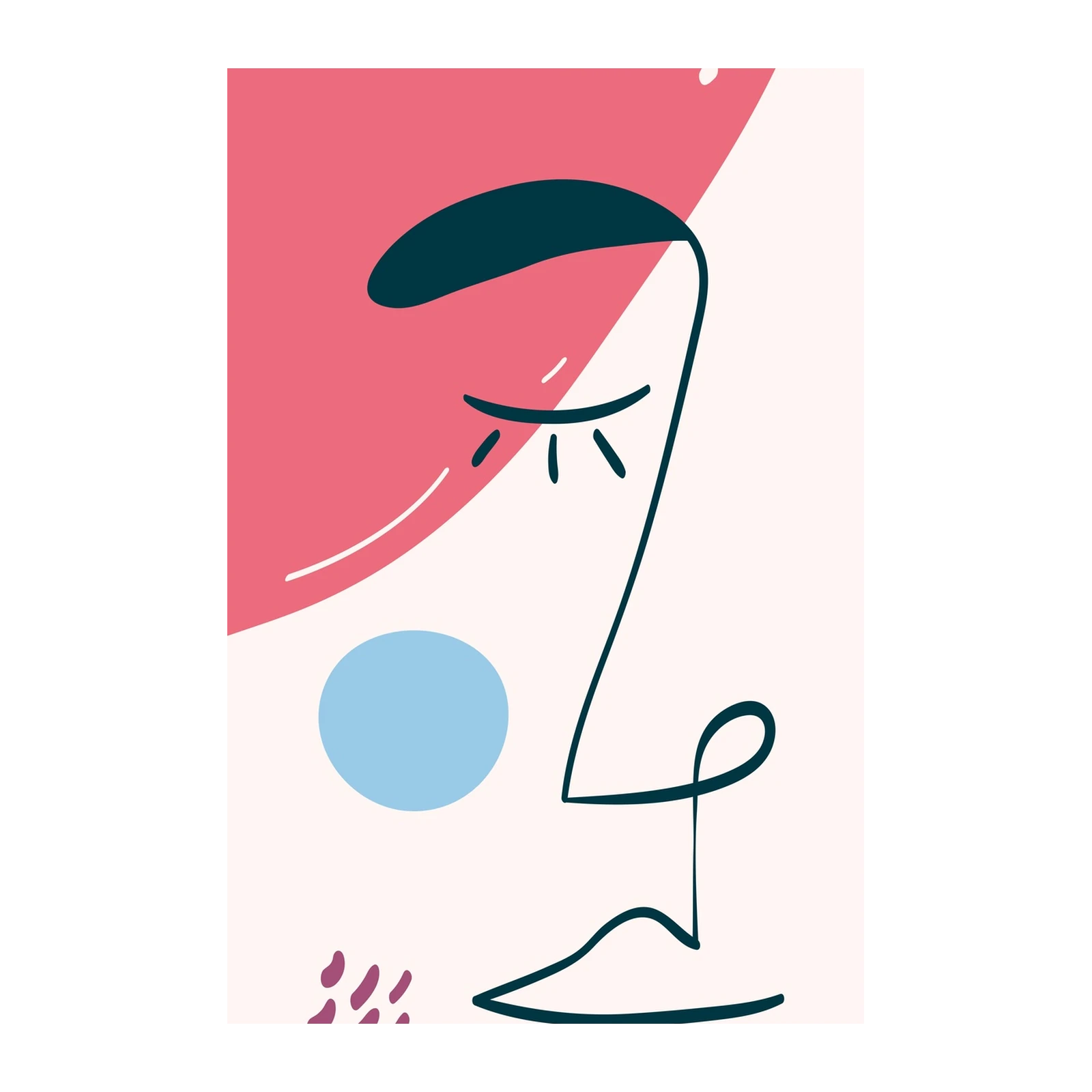 Abstract Face Minimalist Line Art Wall Art