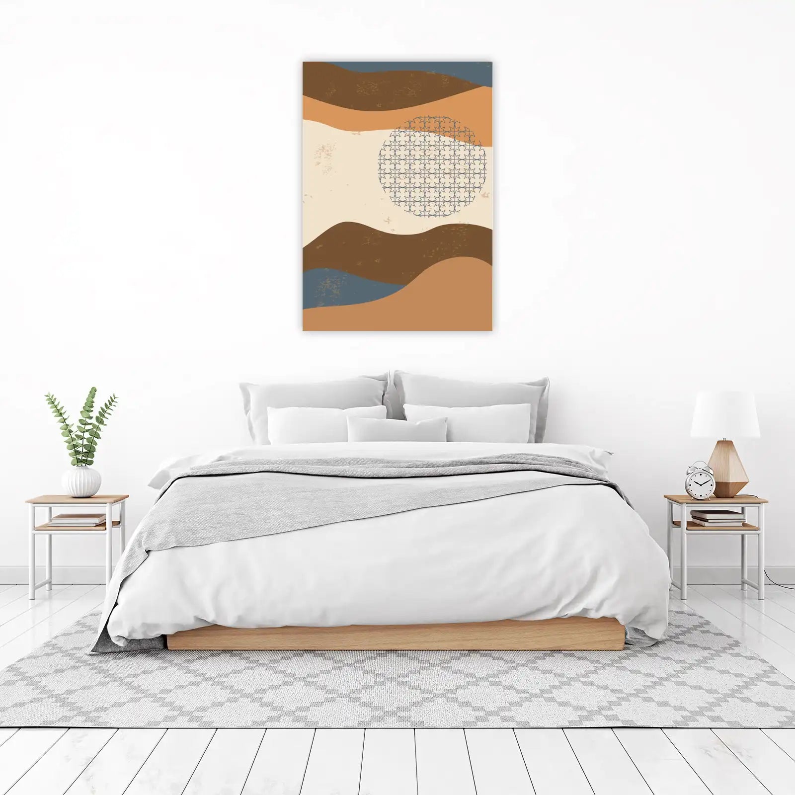 Boho Earth Tones Geometric Sun Wall Art