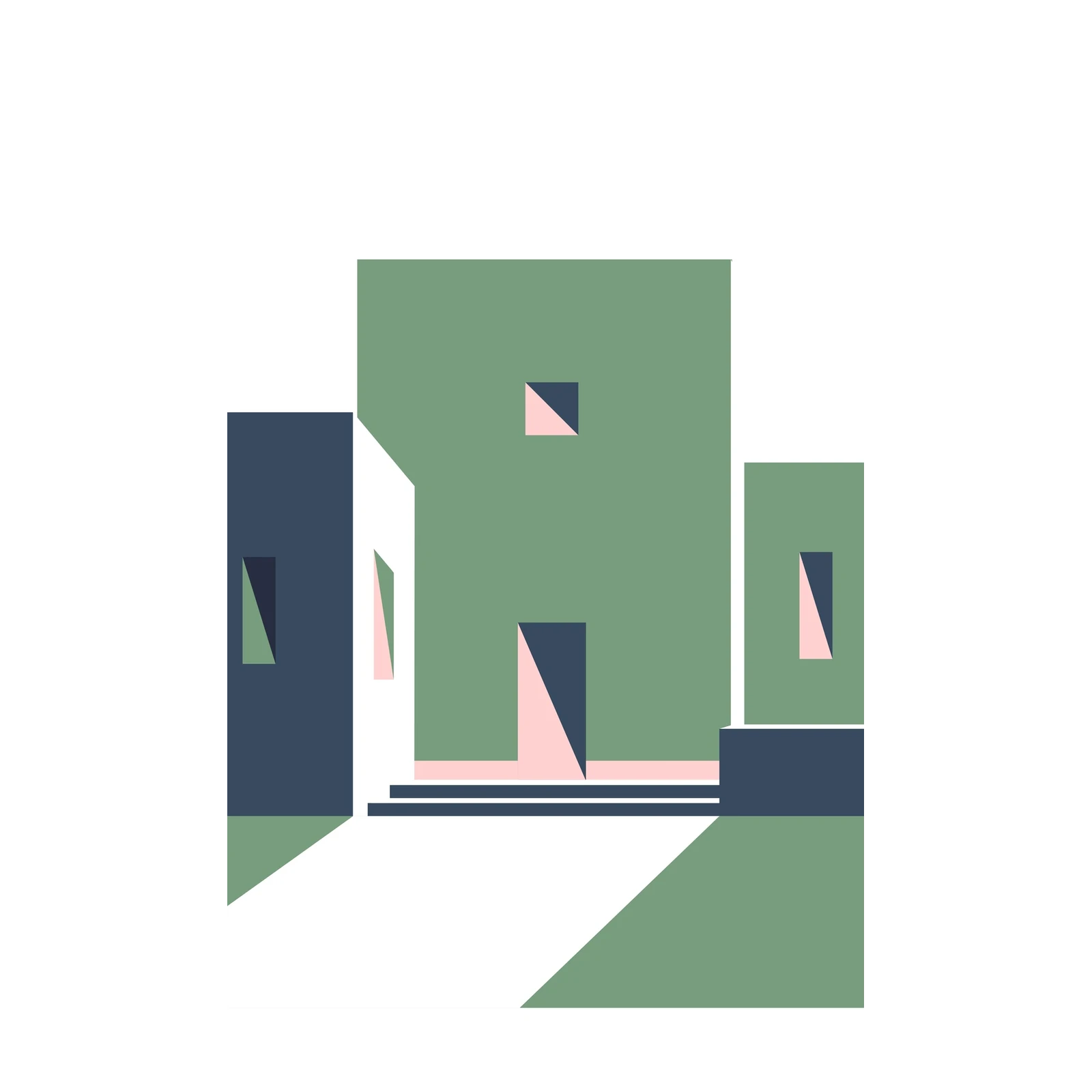Modern Geometric Architecture Wall Art