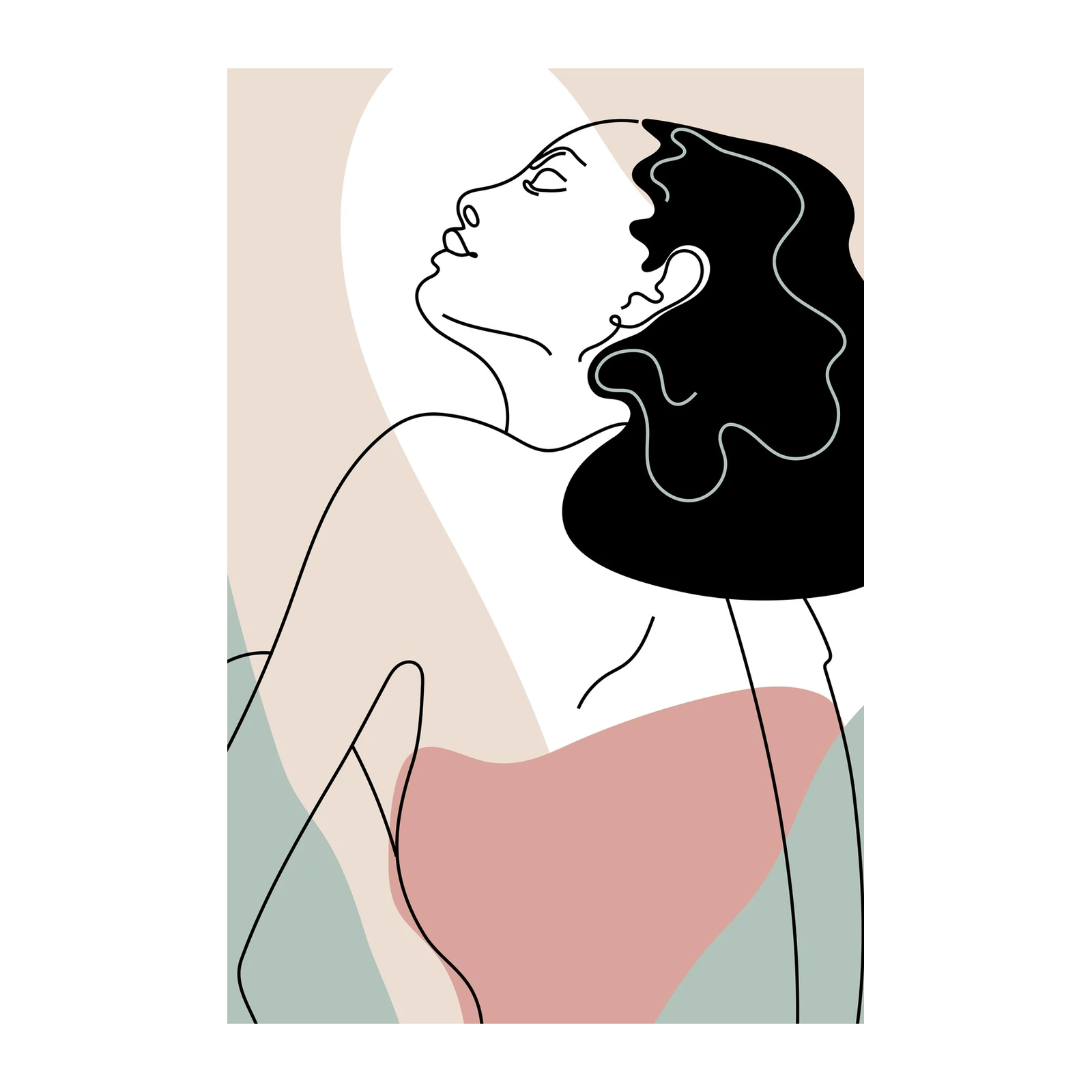 Abstract Woman Minimalist Line Art Wall Art