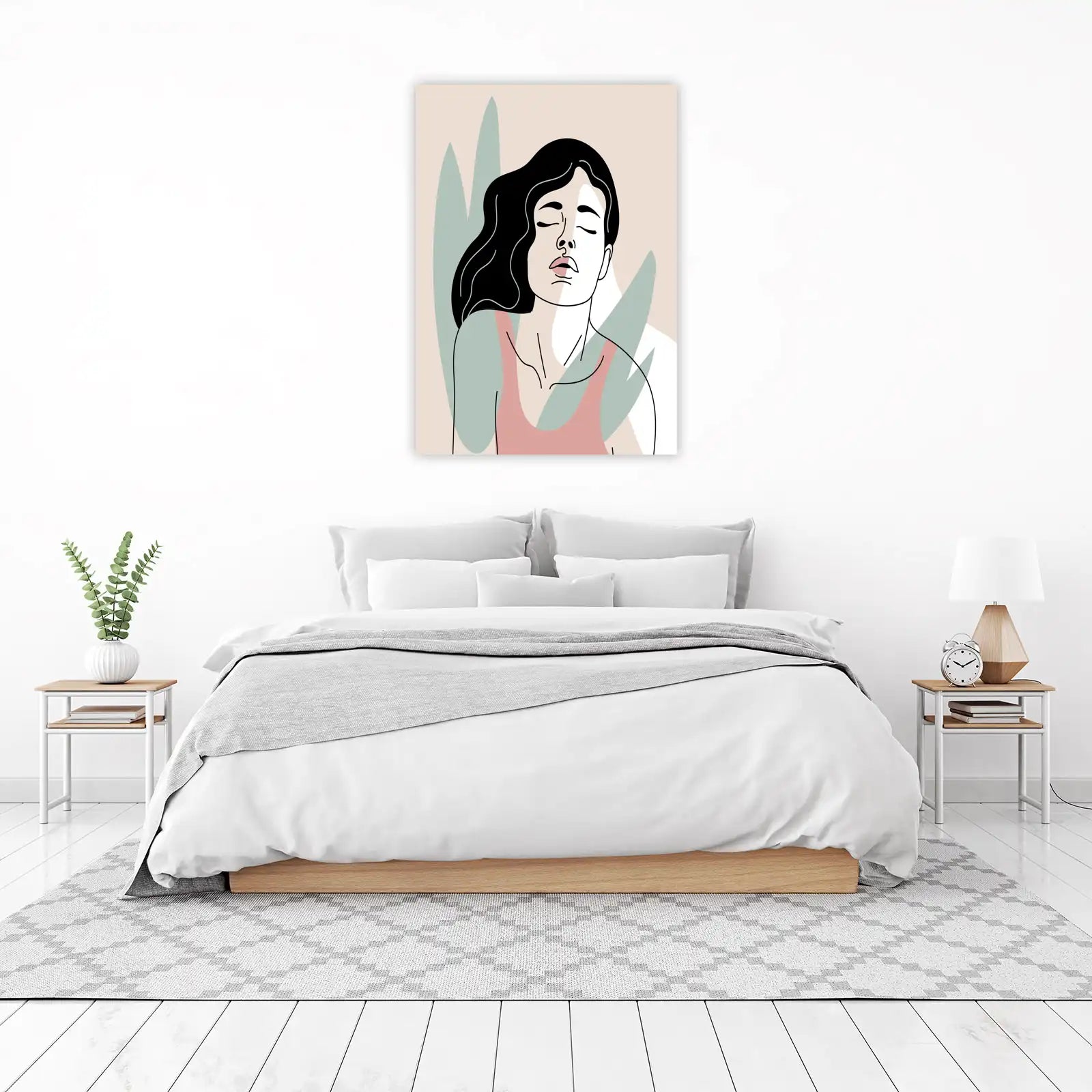 Serene Woman Abstract Art Wall Art