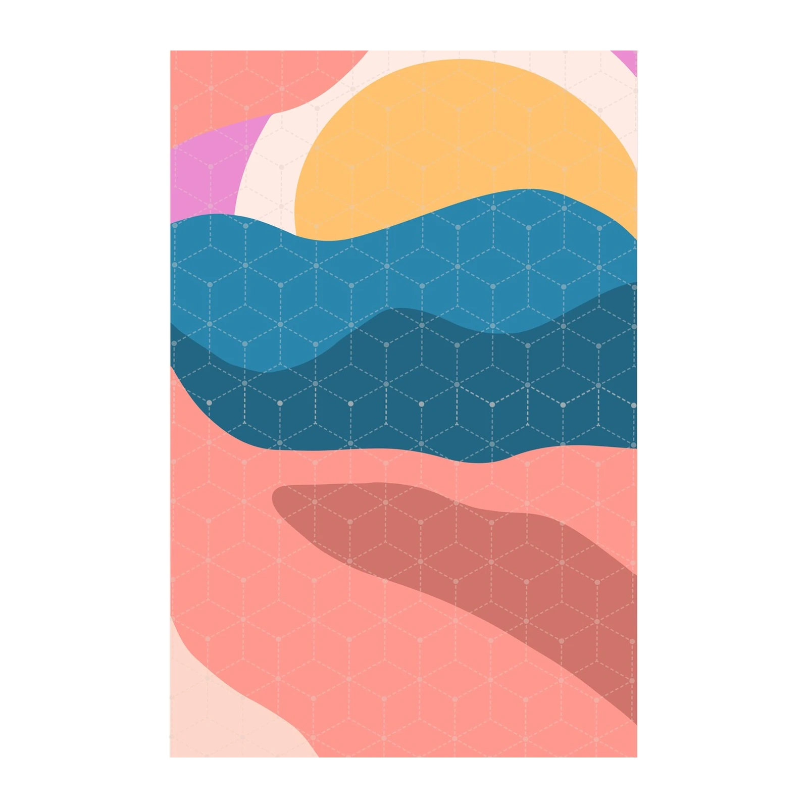 Abstract Geometric Waves Wall Art