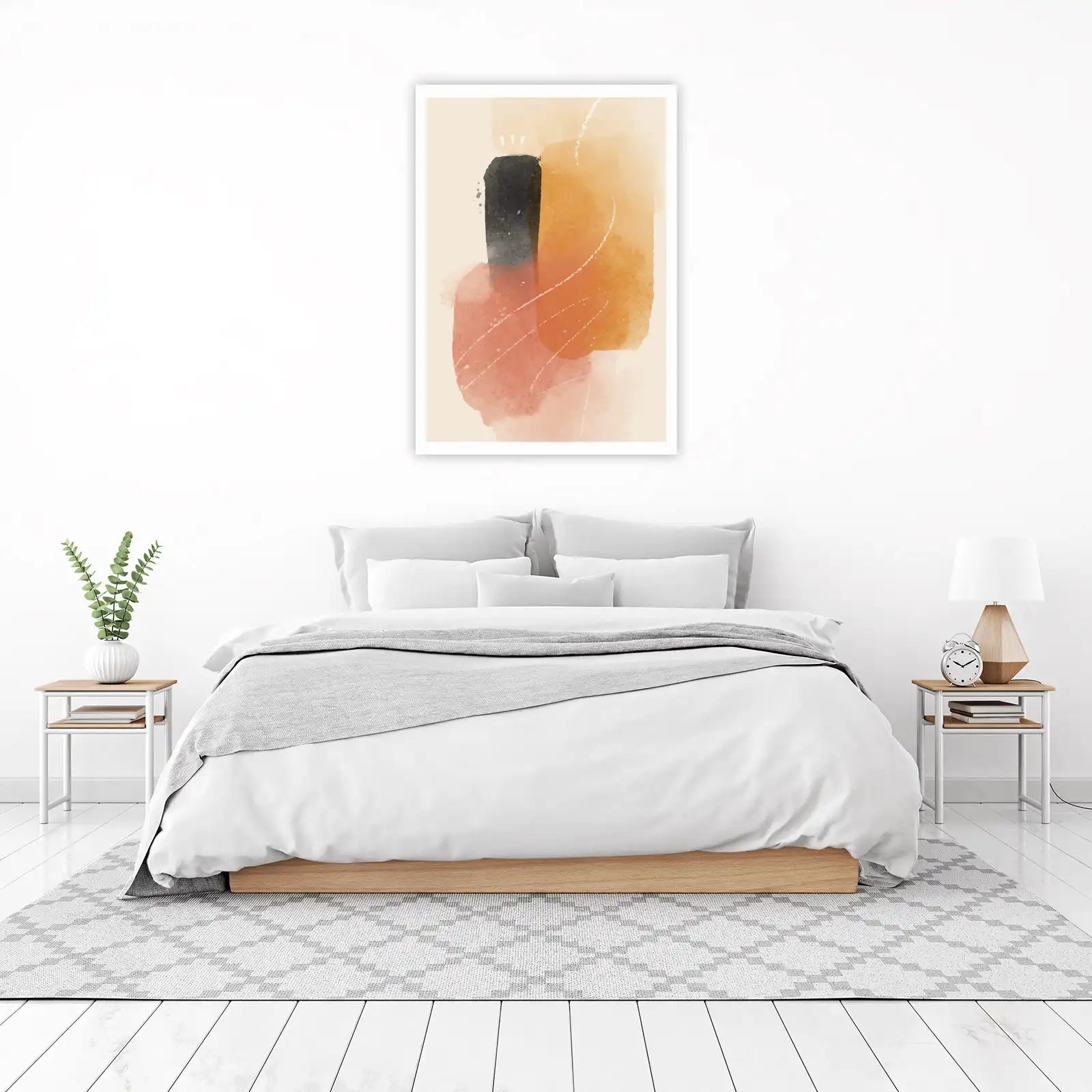 Abstract Terracotta & Ochre Geometric Wall Art