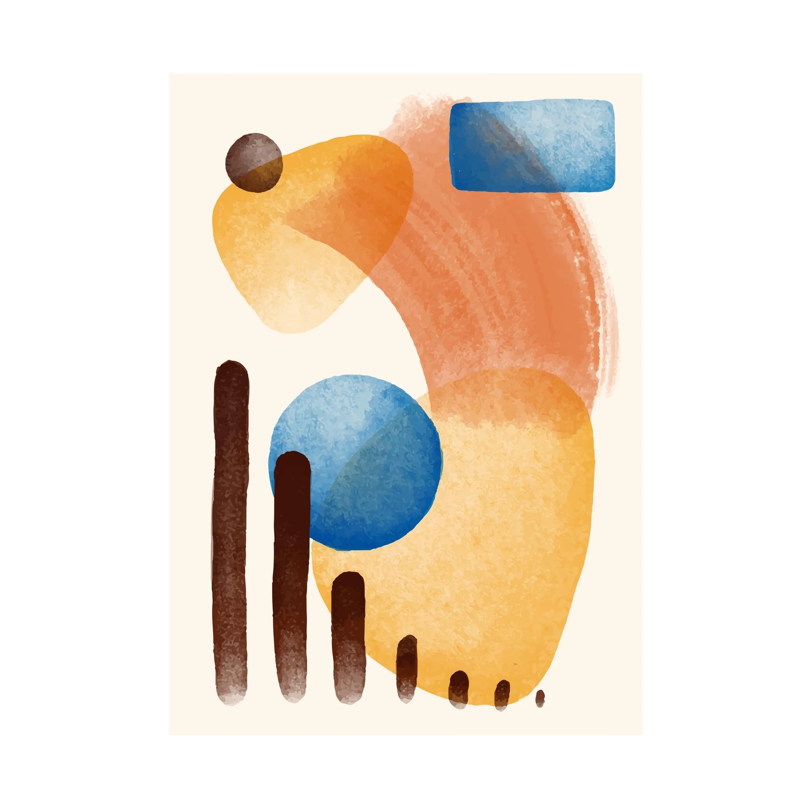 Mid-Century Abstract Shapes Wall Art