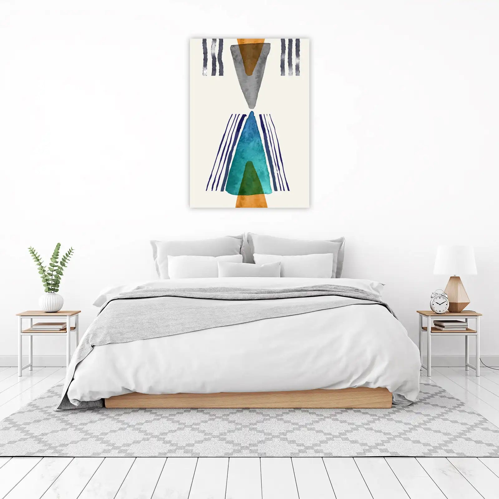 Geometric Boho Abstract Triangles Wall Art