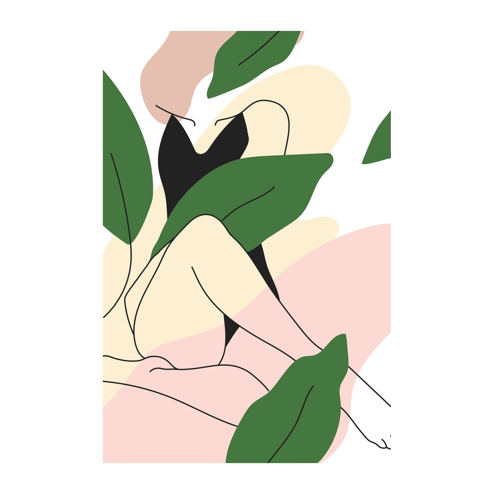 Abstract Botanical Figure Wall Art