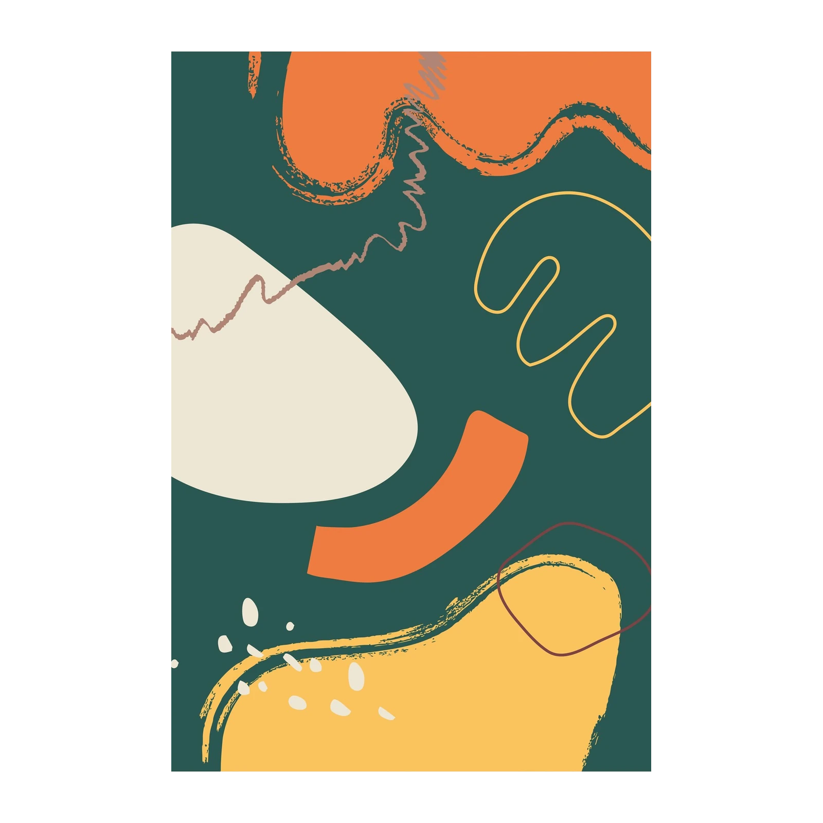 Abstract Mid-Century Organic Shapes Wall Art