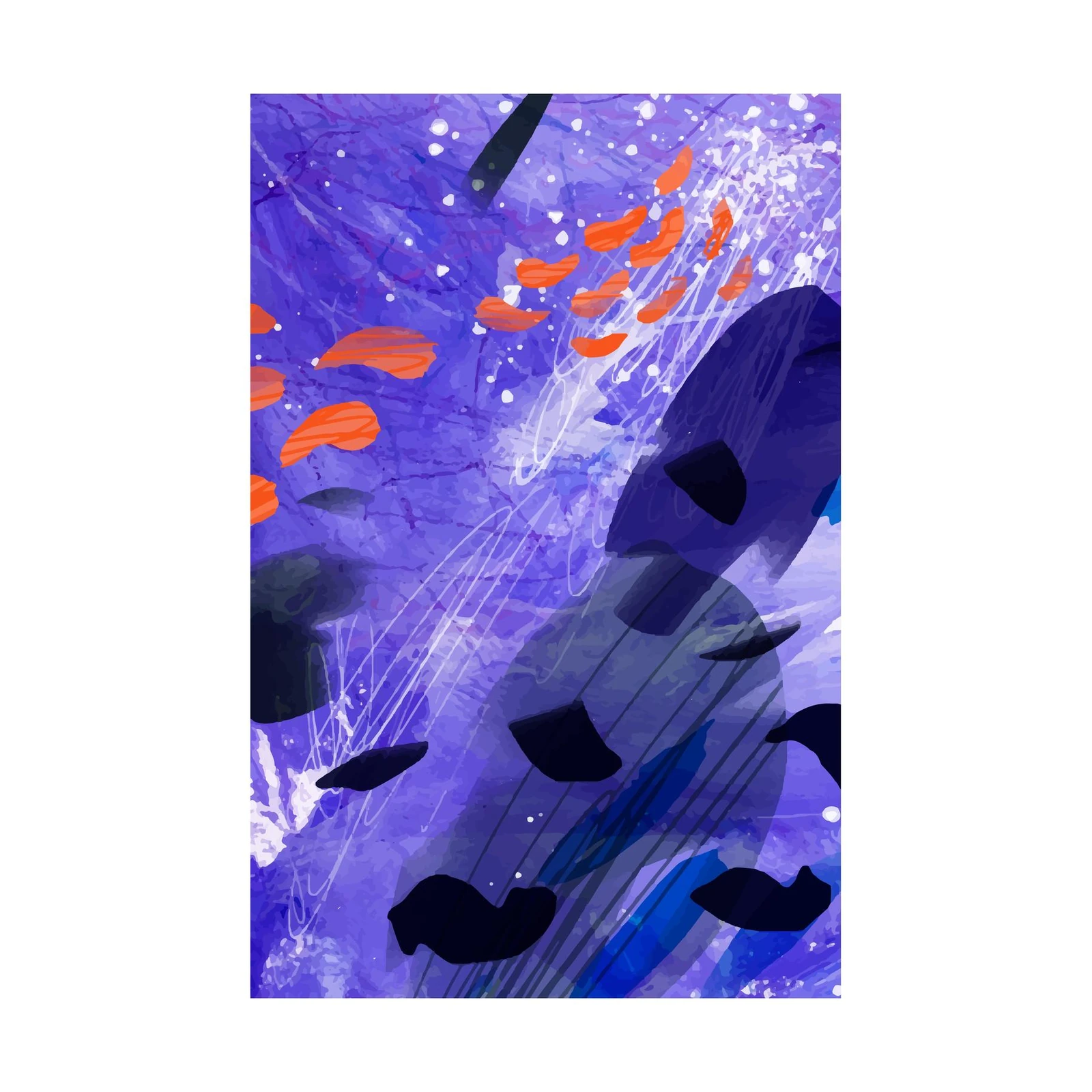Vibrant Abstract Purple & Orange Wall Art