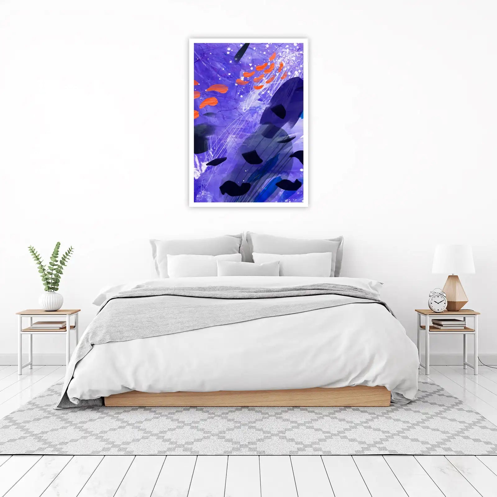 Vibrant Abstract Purple & Orange Wall Art