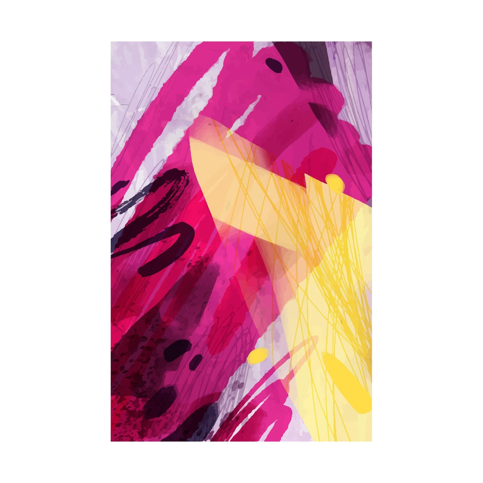 Vibrant Abstract Strokes Wall Art