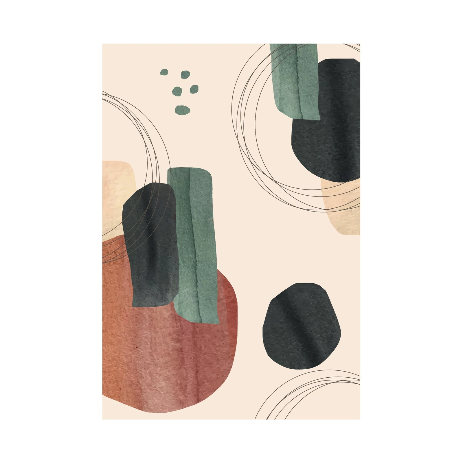 Boho Abstract Shapes Wall Art Wall Art