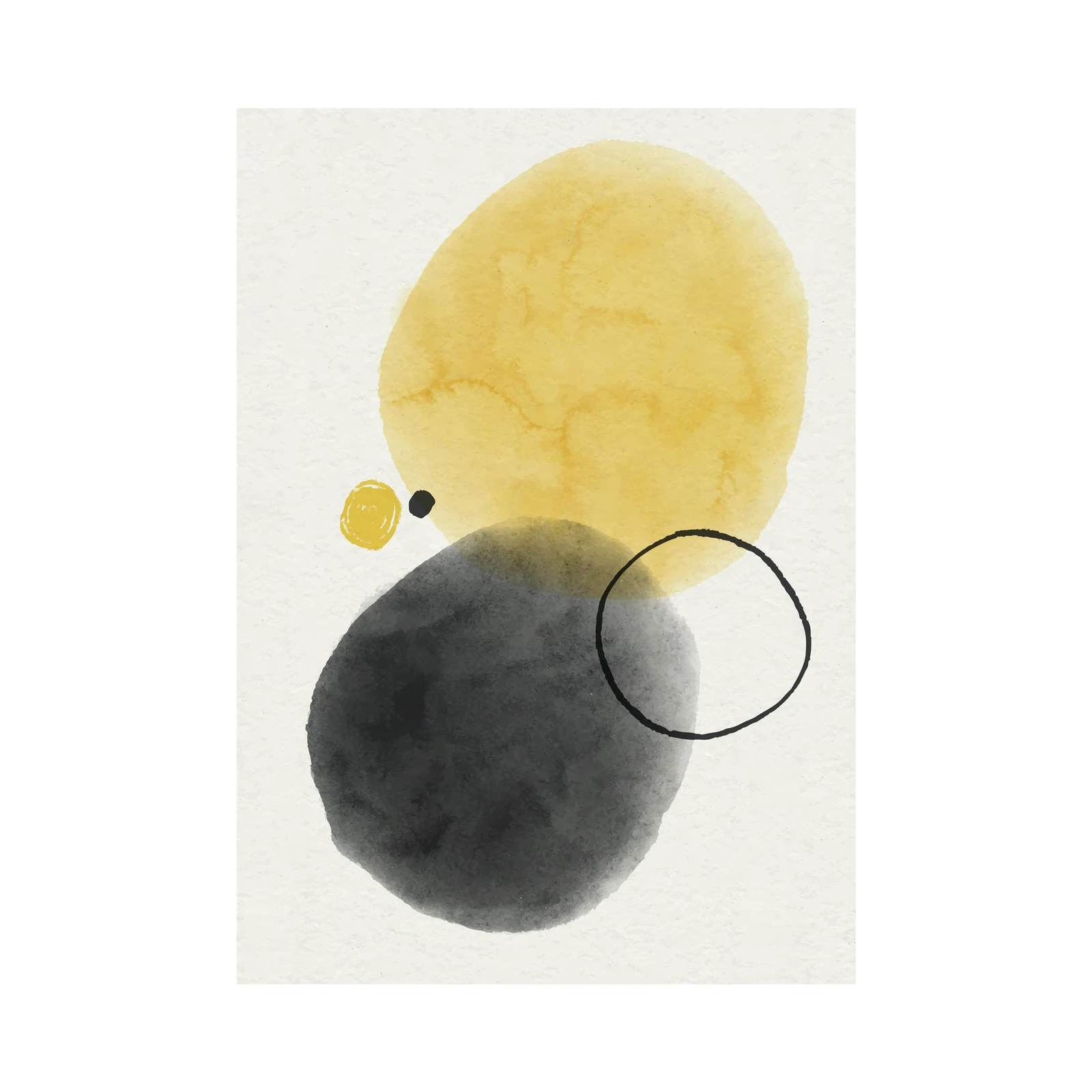 Abstract Ochre & Charcoal Forms Wall Art