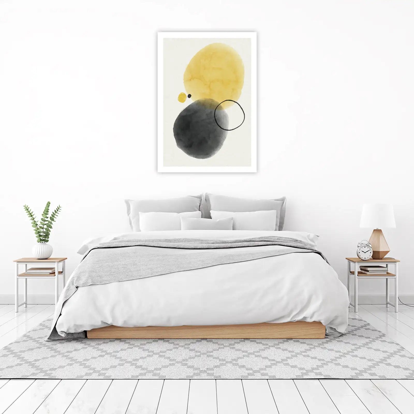 Abstract Ochre & Charcoal Forms Wall Art