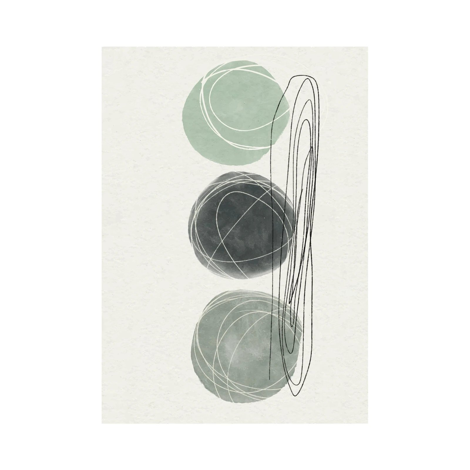 Abstract Mid-Century Circles Wall Art