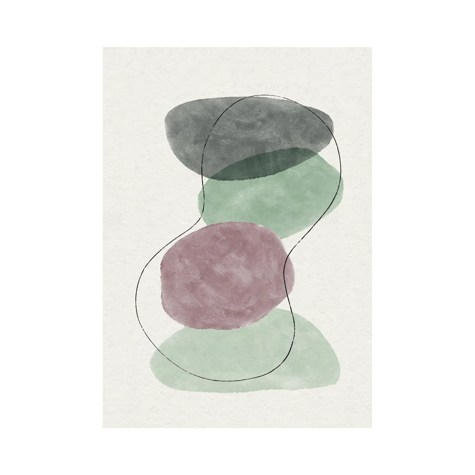 Abstract Mid-Century Modern Pebble Wall Art