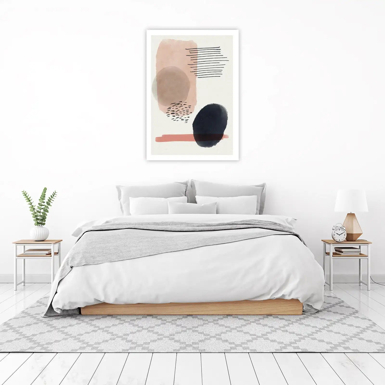 Abstract Earth Tones Geometric Strokes Wall Art
