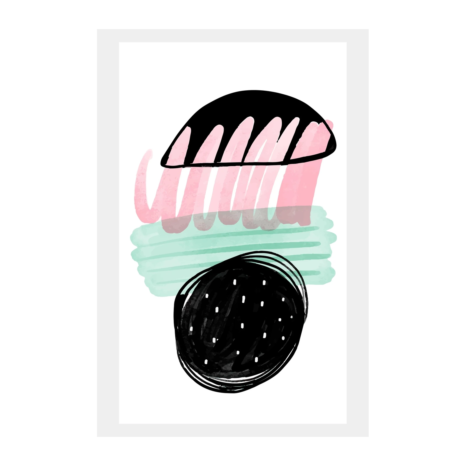 Abstract Blush & Mint Shapes Wall Art