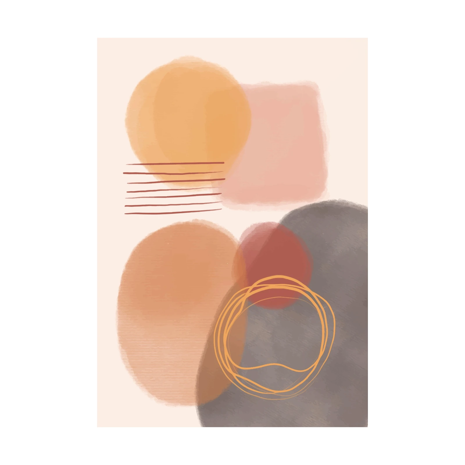 Bohemian Abstract Shapes Wall Art