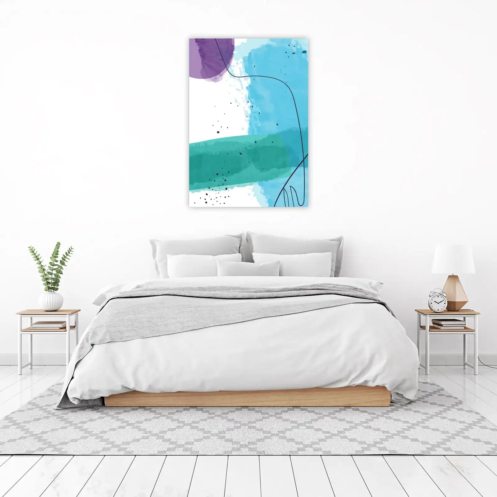 Abstract Teal & Purple Splash Wall Art