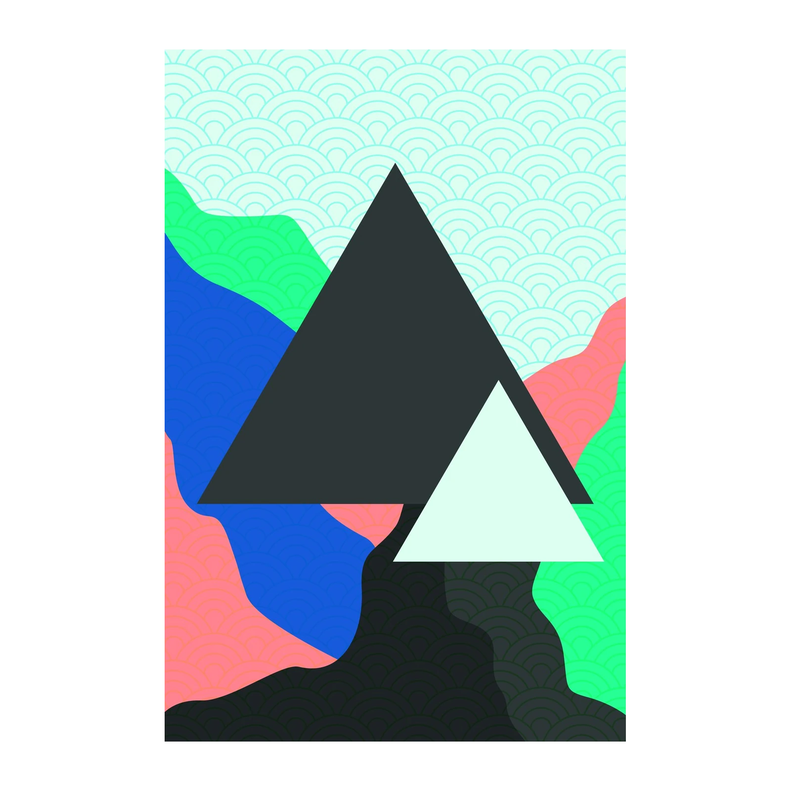 Abstract Geometric Mountain Wall Art