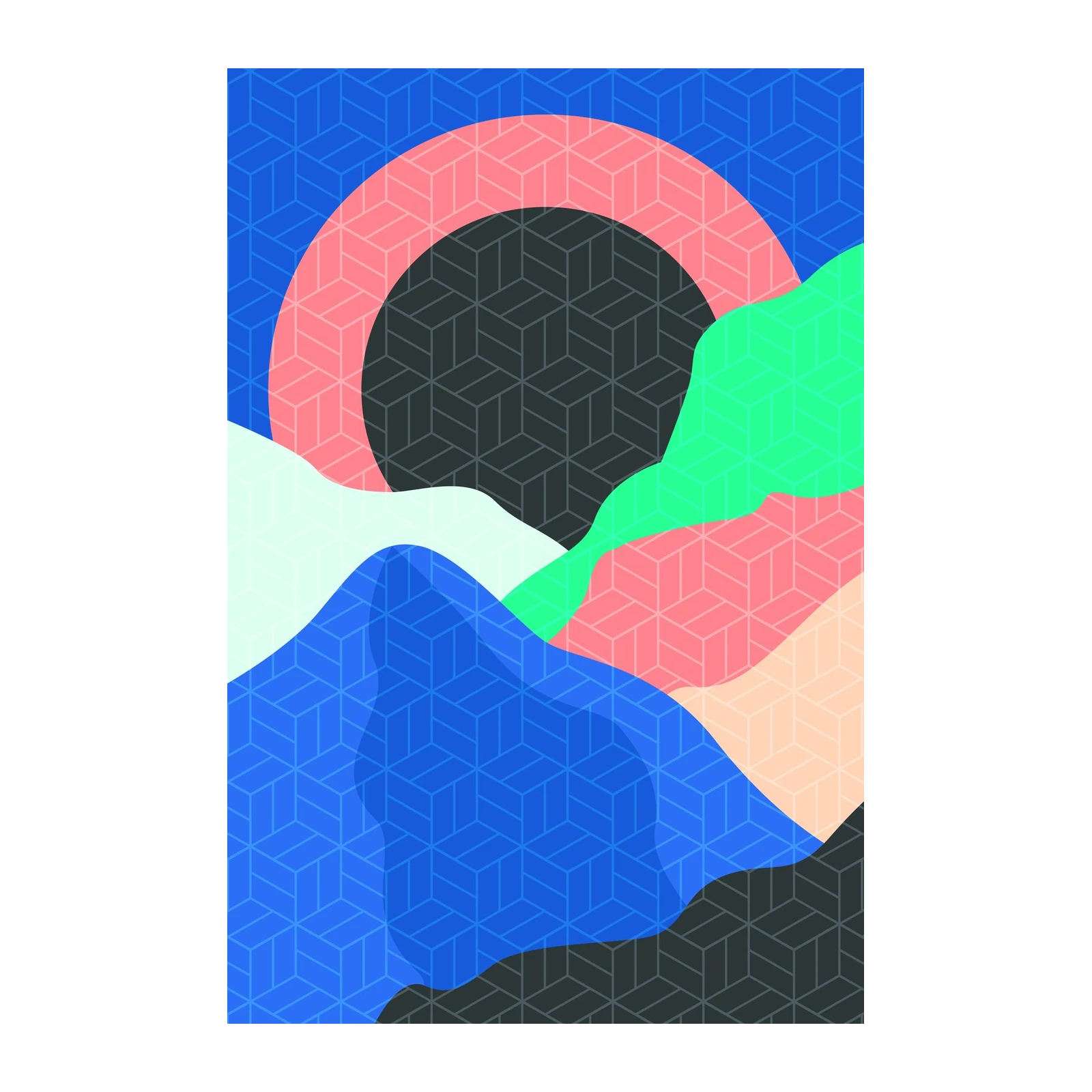 Abstract Geometric Landscape Wall Art