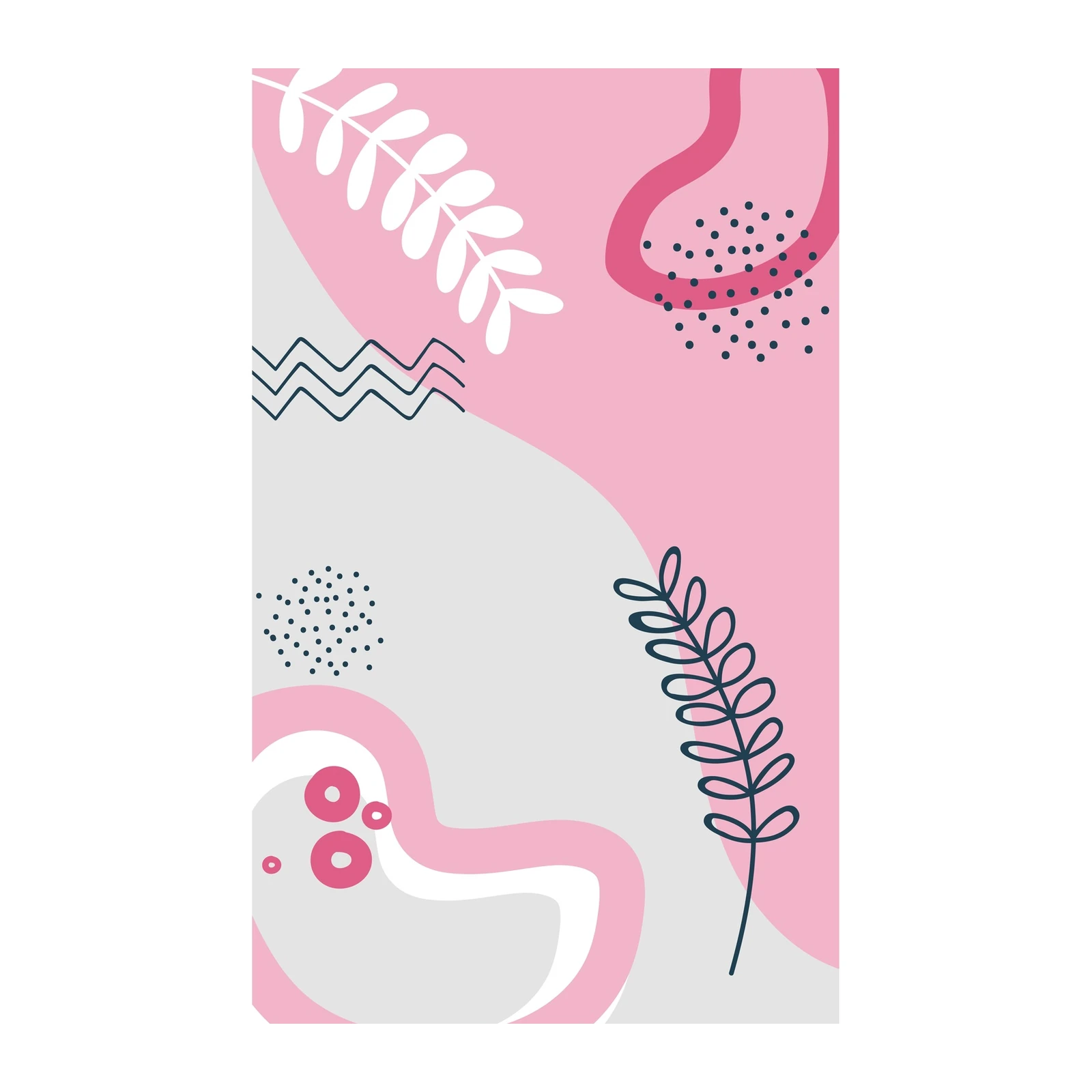 Abstract Pink Botanical Wall Art