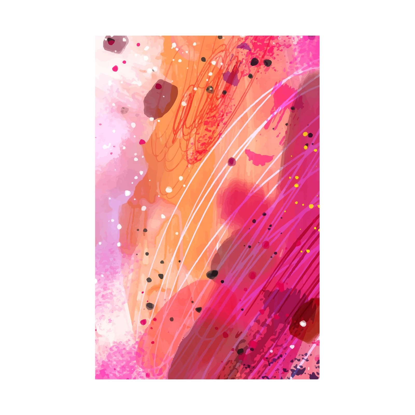 Vibrant Abstract Pink & Orange Wall Art