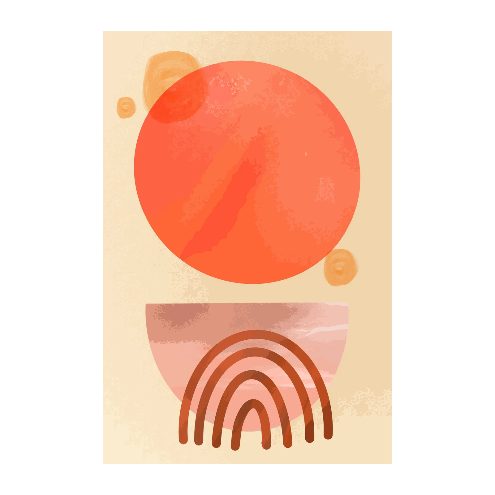 Boho Sunset Abstract Rainbow Wall Art