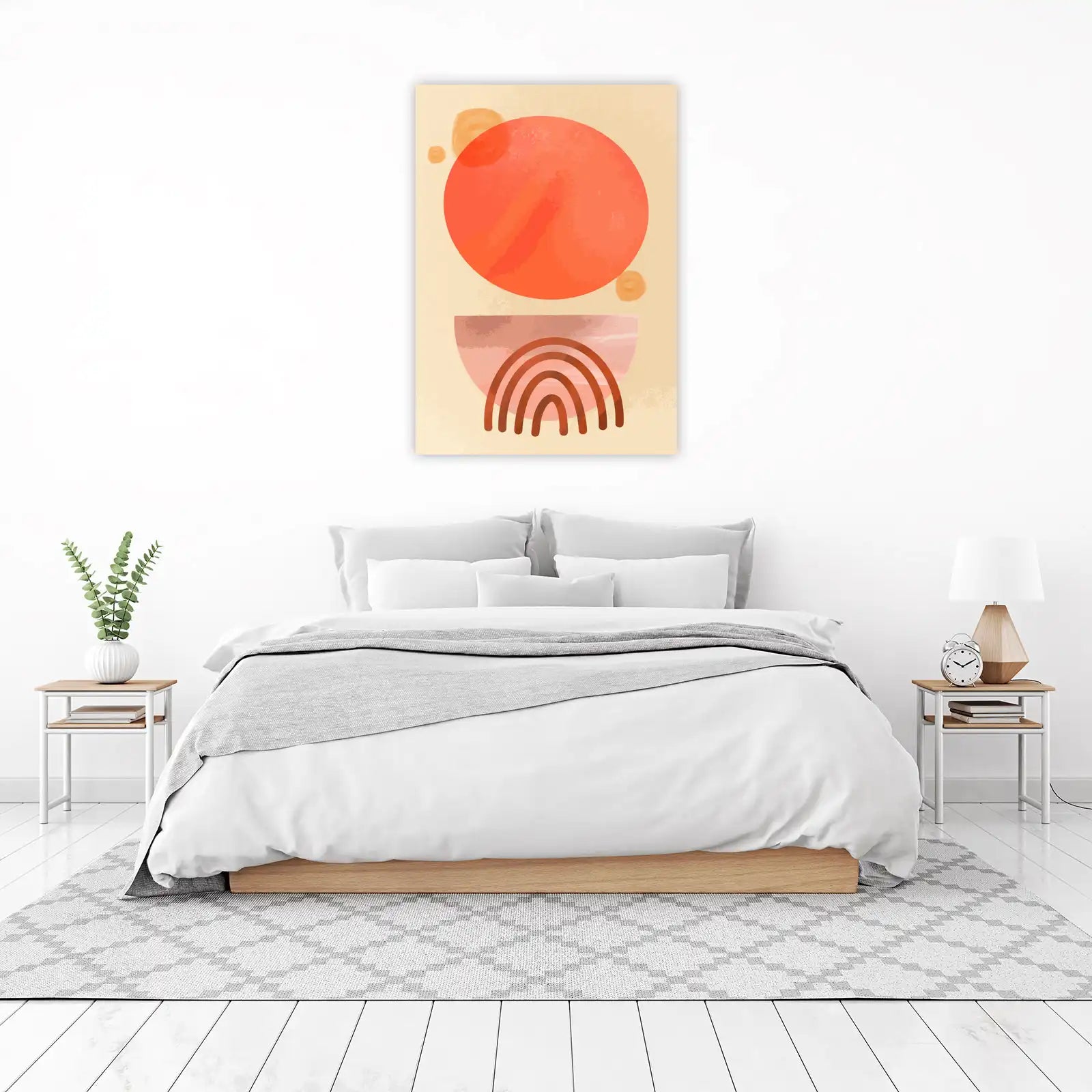 Boho Sunset Abstract Rainbow Wall Art