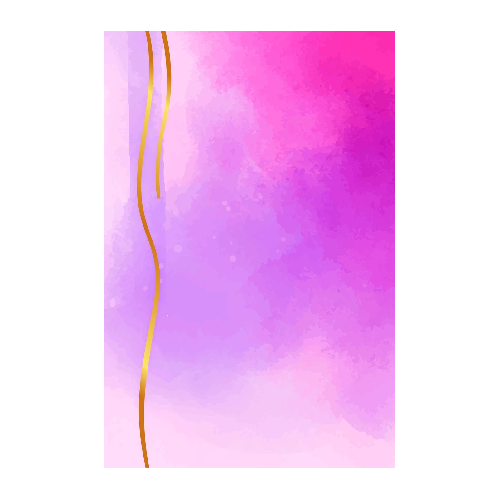 Serene Pink Purple Gold Abstract Watercolor Wall Art