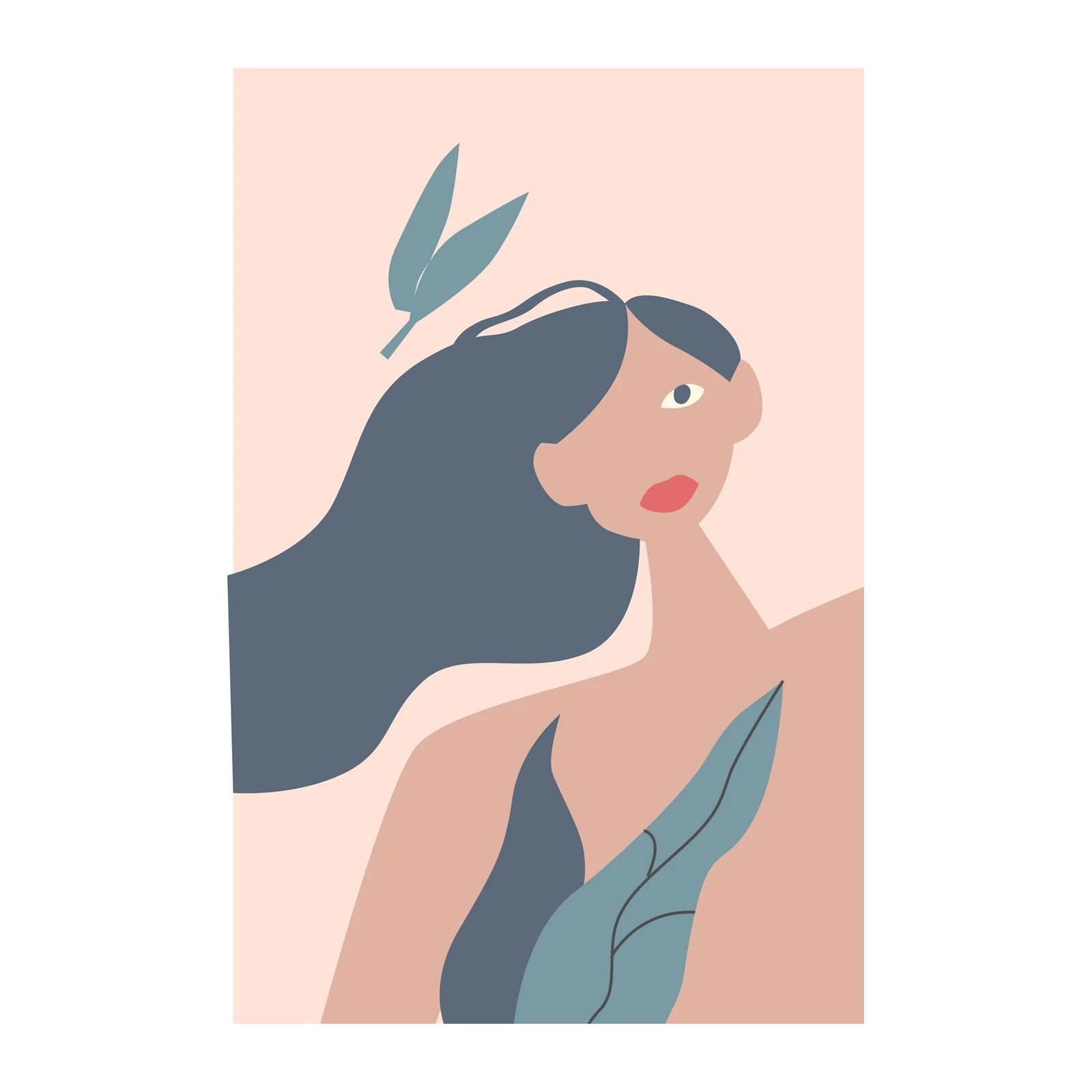 Serene Portrait Botanical Wall Art Wall Art