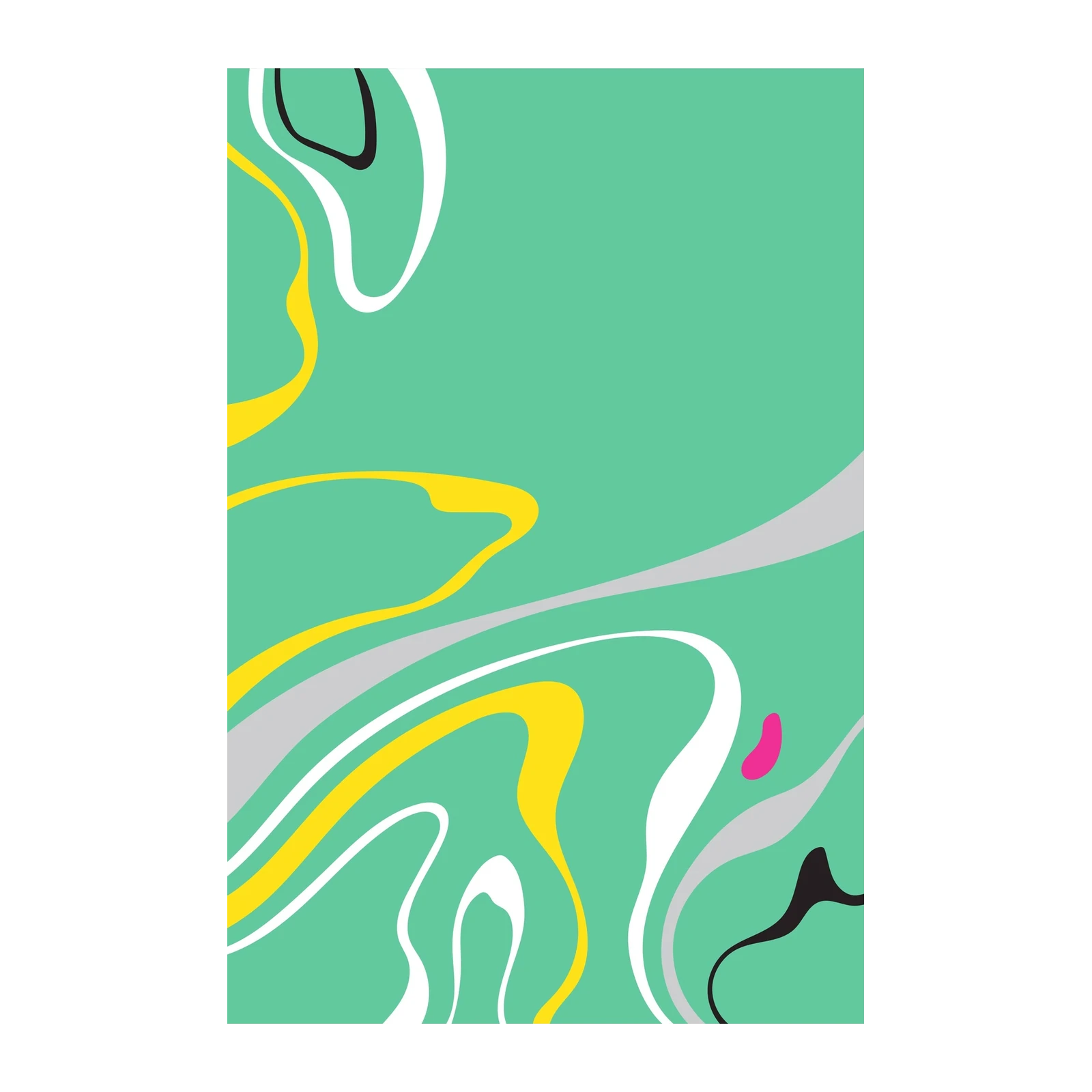 Abstract Flow Yellow & Teal Wall Art
