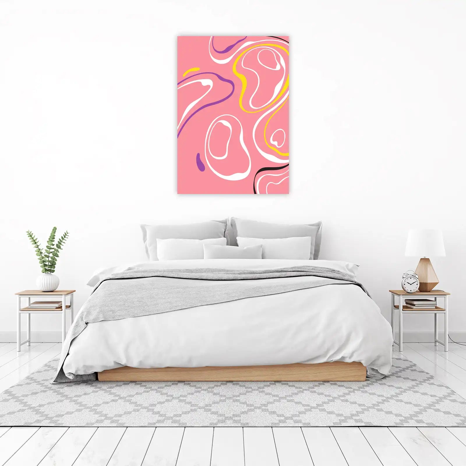 Abstract Swirl Pink & Yellow Wall Art