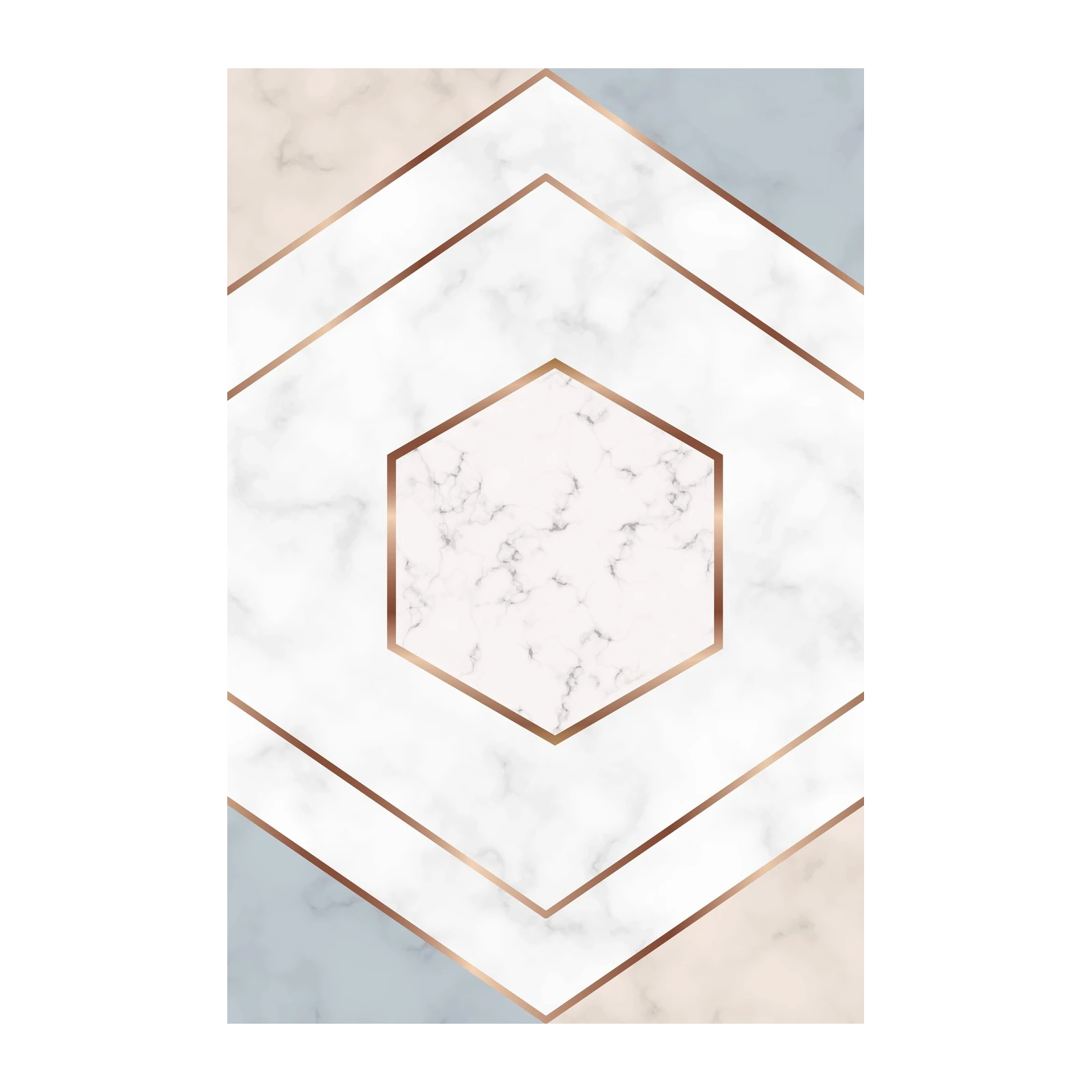 Geometric Marble Rose Gold Wall Art