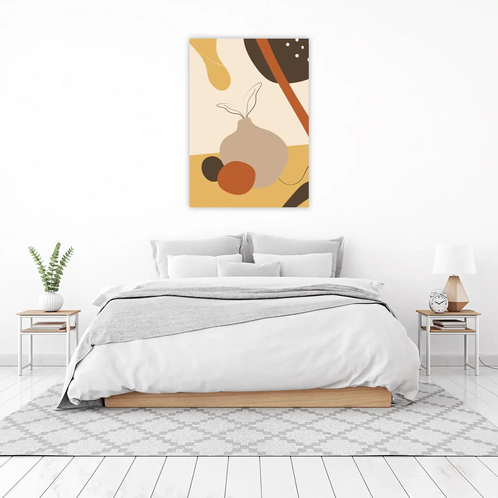 Boho Abstract Vase Mid-Century Modern Wall Art