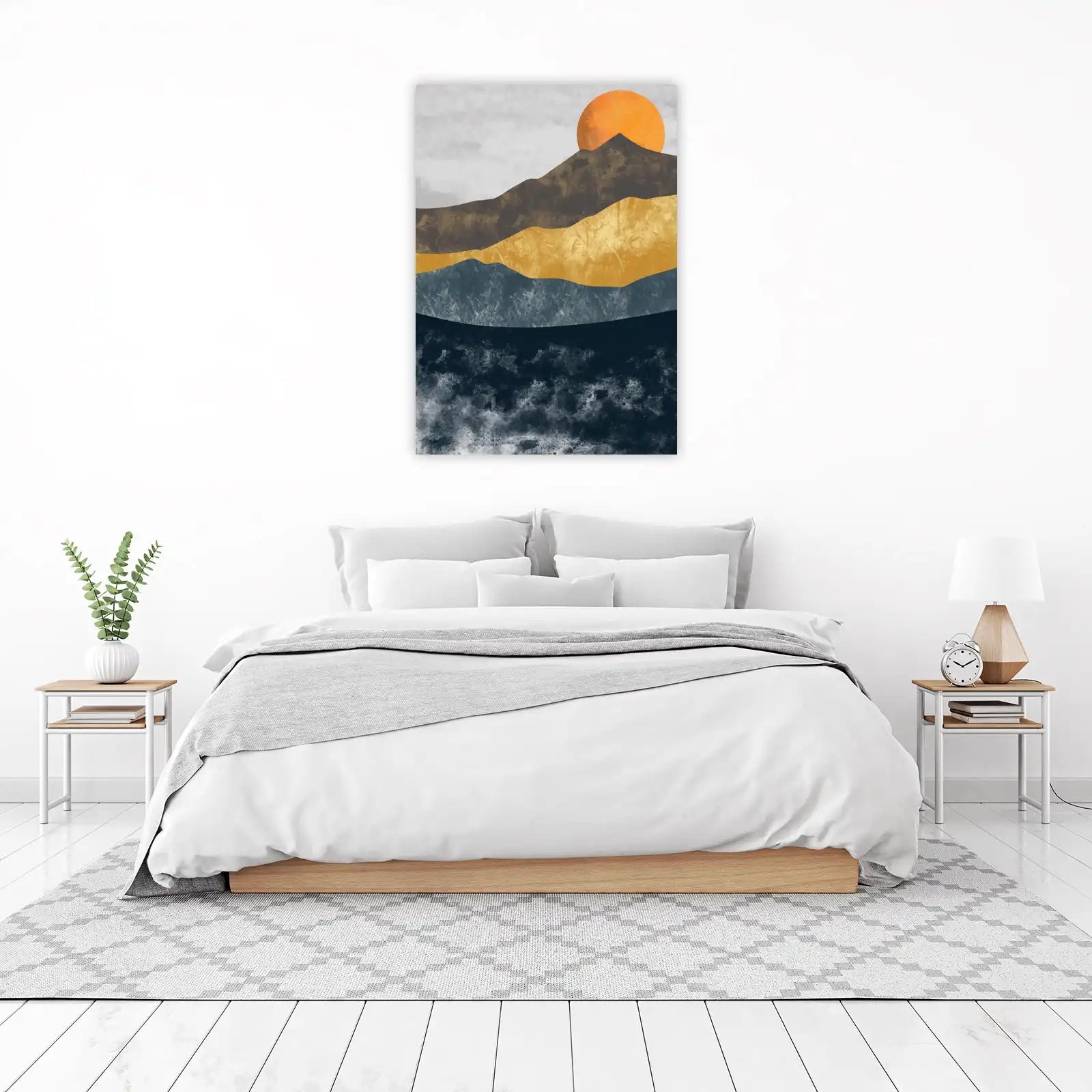 Abstract Mountain Sunset Wall Art