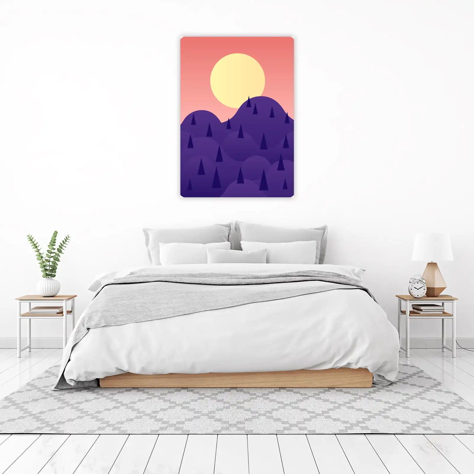 Mystic Sunset Hills Geometric Tree Wall Art