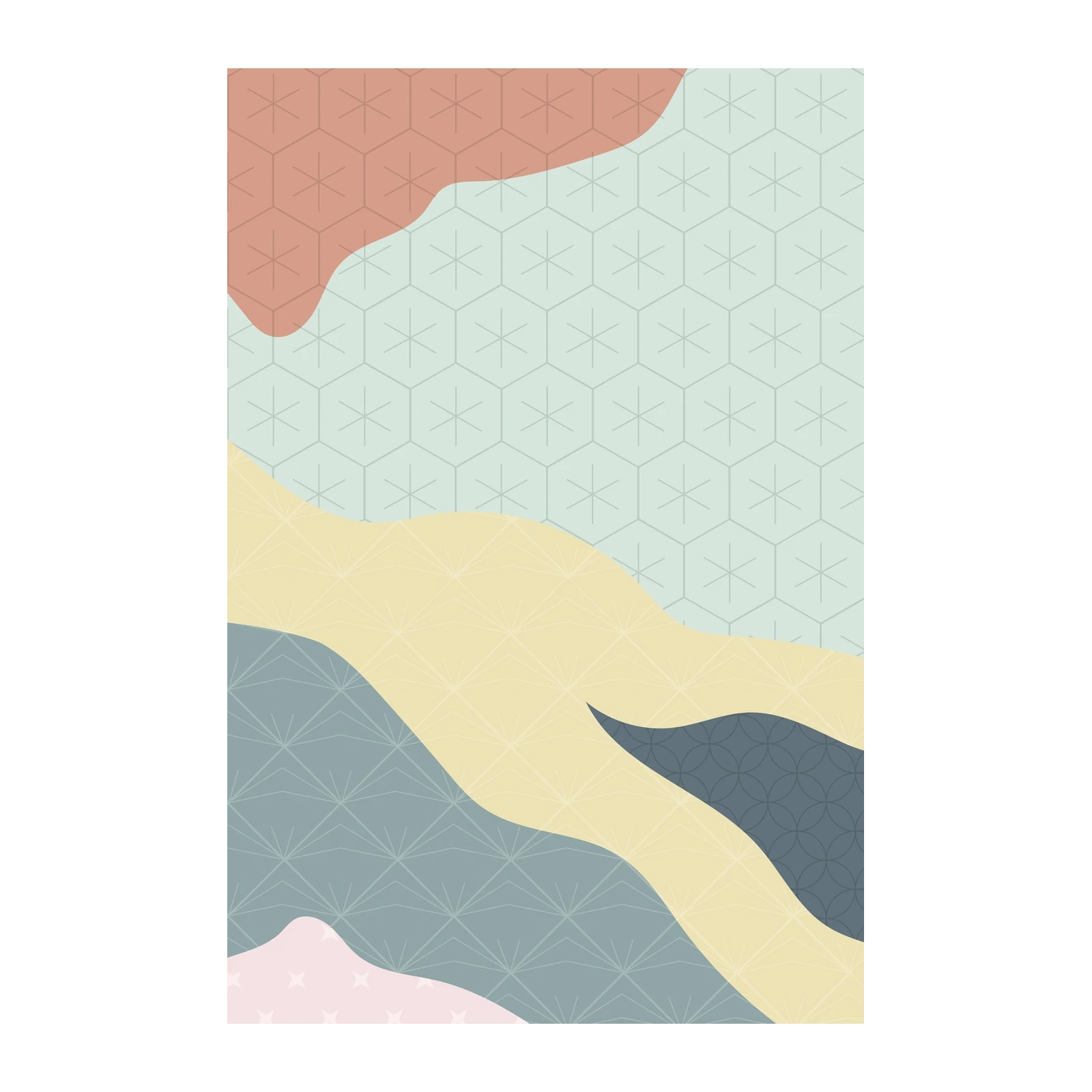 Abstract Organic Waves Wall Art