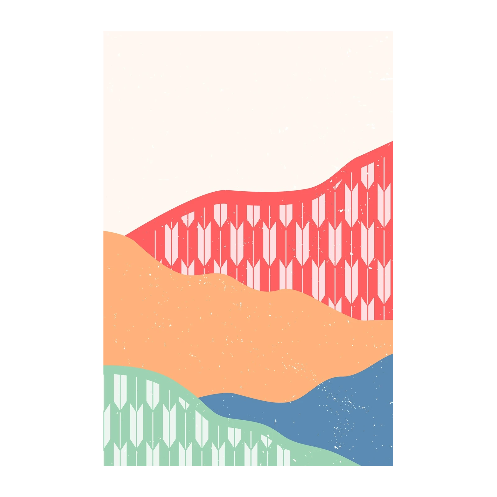 Japanese Arrow Pattern Landscape Wall Art