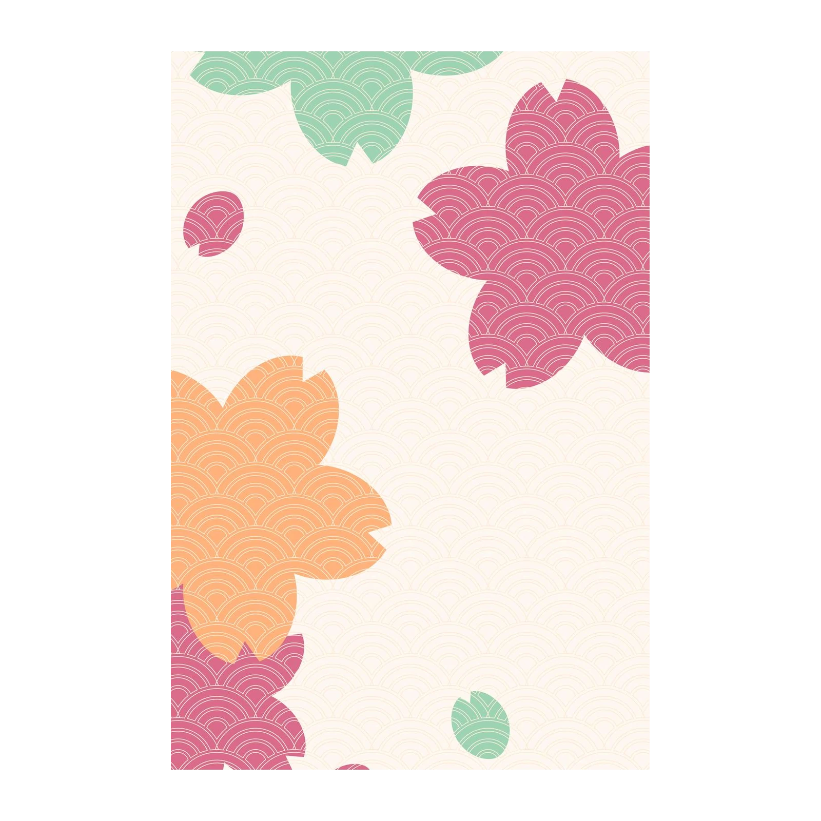 Japanese Wave Cherry Blossom Wall Art