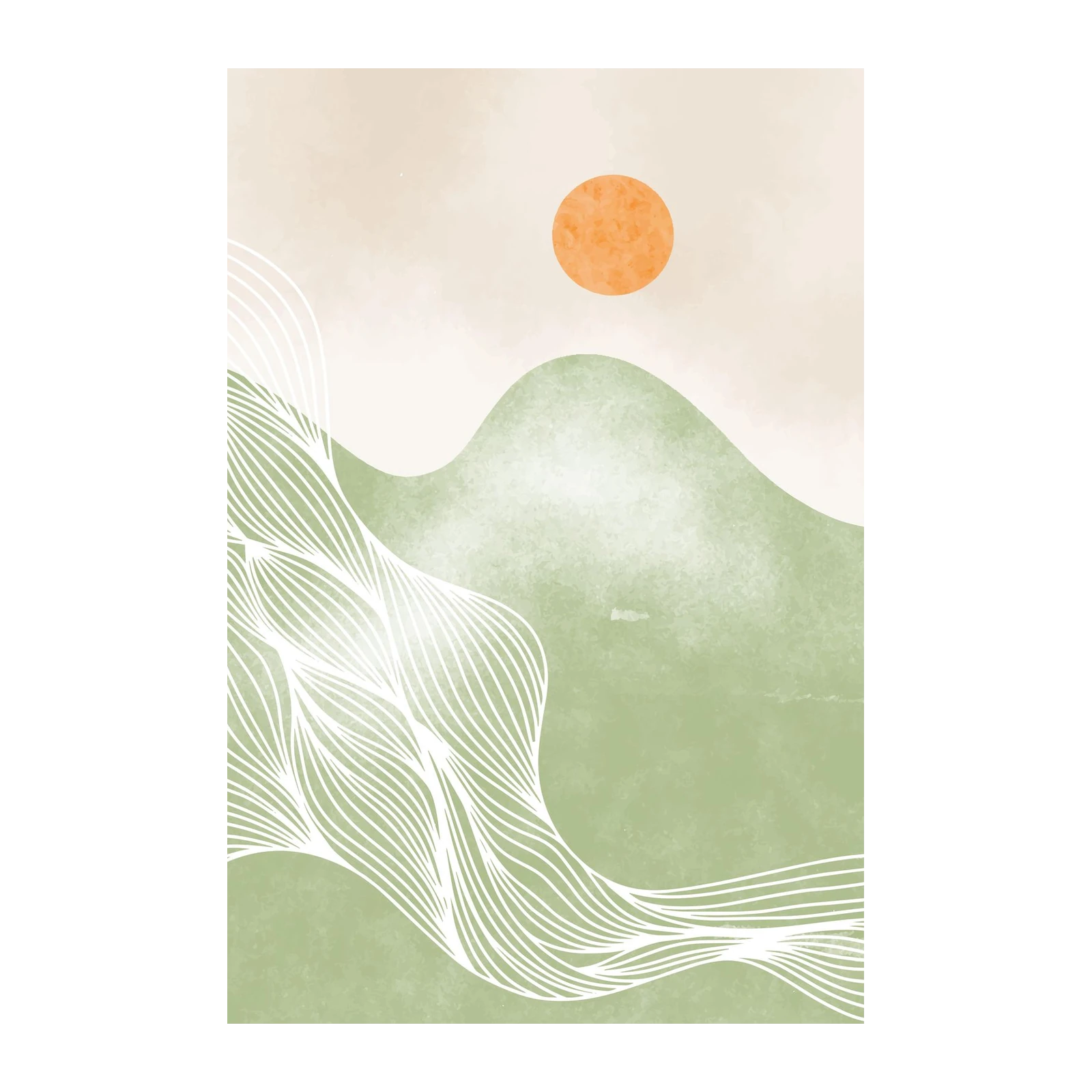 Abstract Mountain Sunrise Wall Art