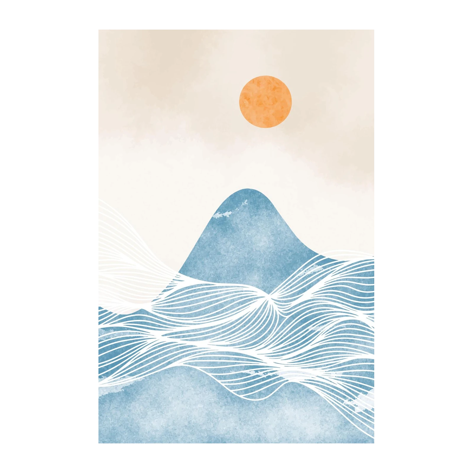 Abstract Mountain Sunset Wall Art