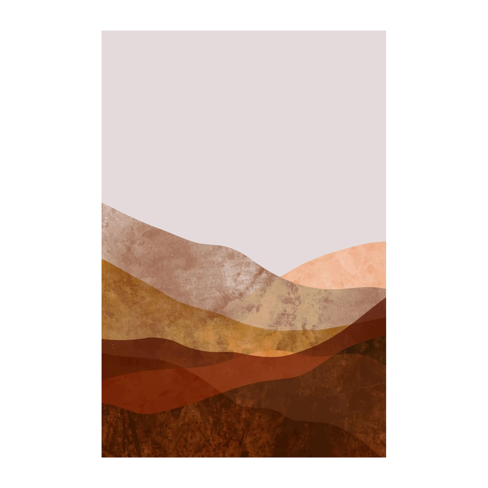 Boho Earthy Hills Mid-Century Modern Wall Art