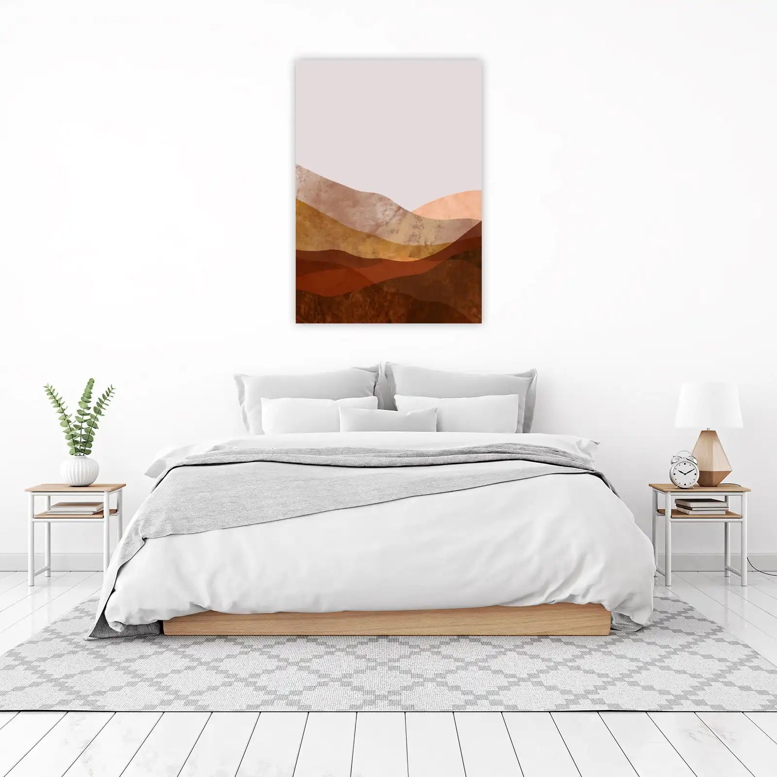 Boho Earthy Hills Mid-Century Modern Wall Art