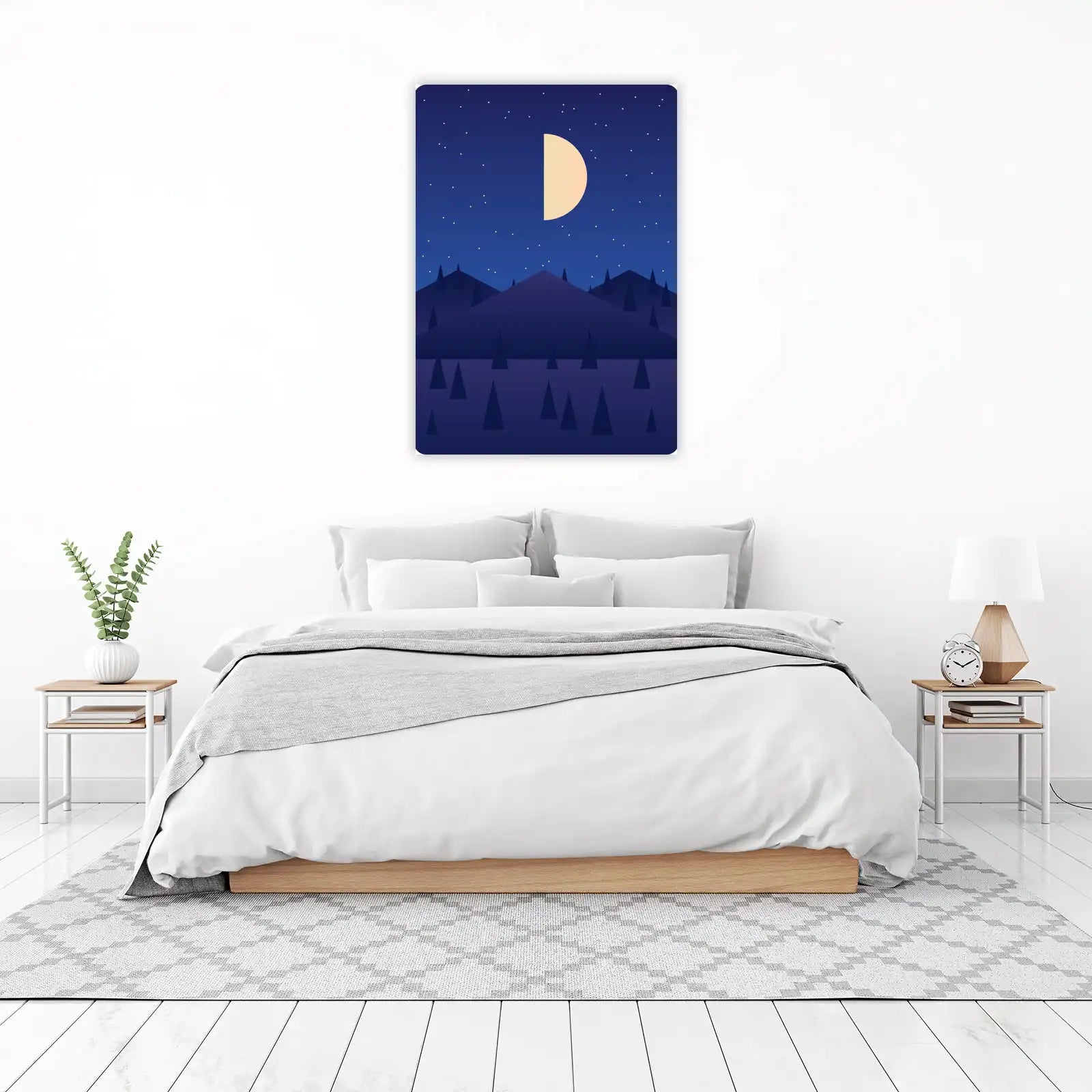 Serene Moonlit Forest Landscape Wall Art