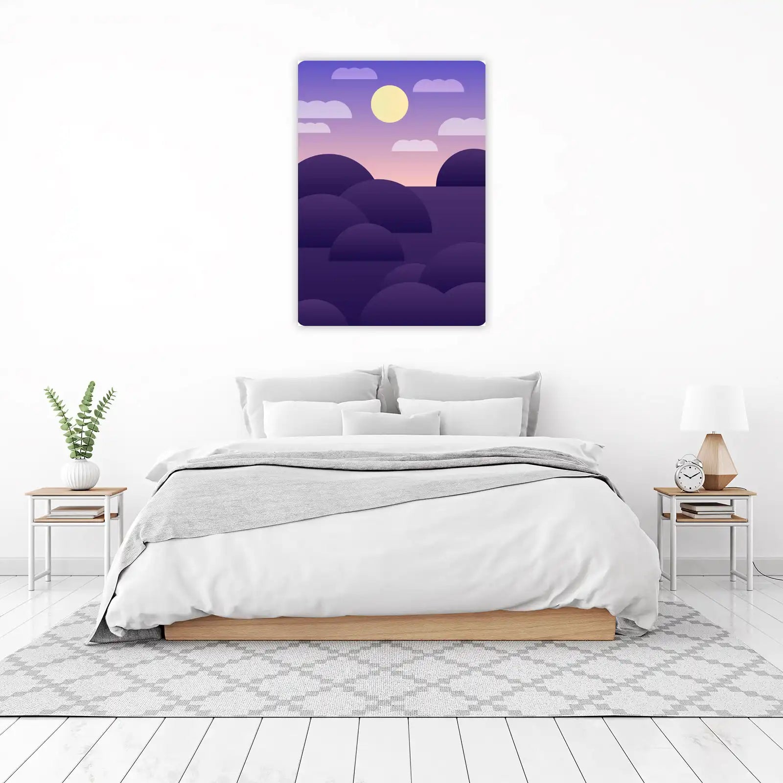 Serene Sunset Hills Minimalist Wall Art