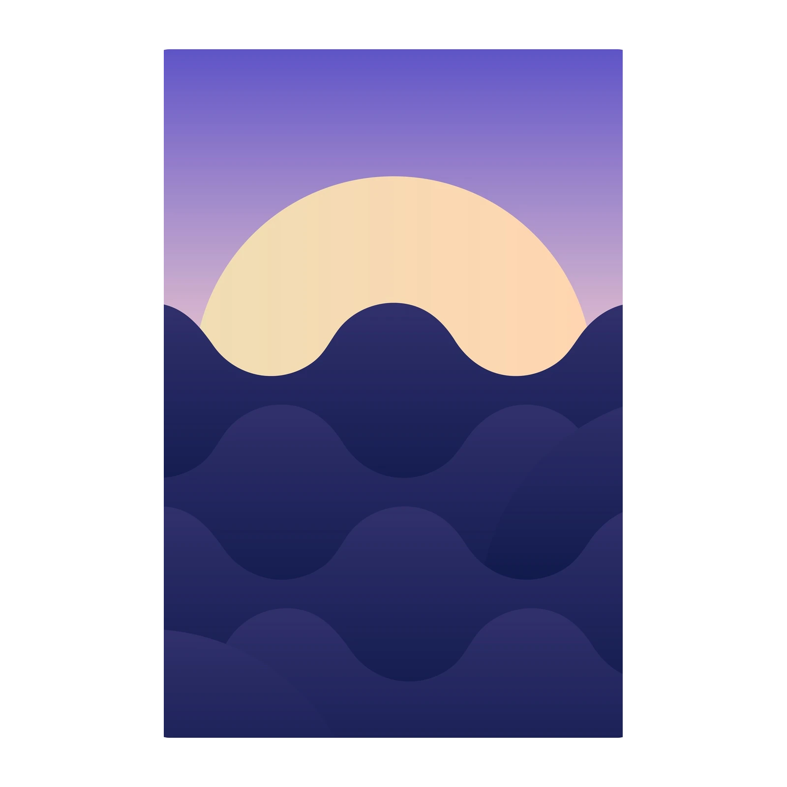 Abstract Sunset Waves Wall Art