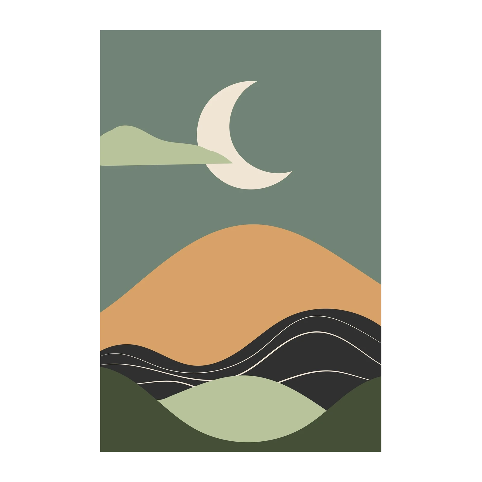 Abstract Moon Landscape Wall Art